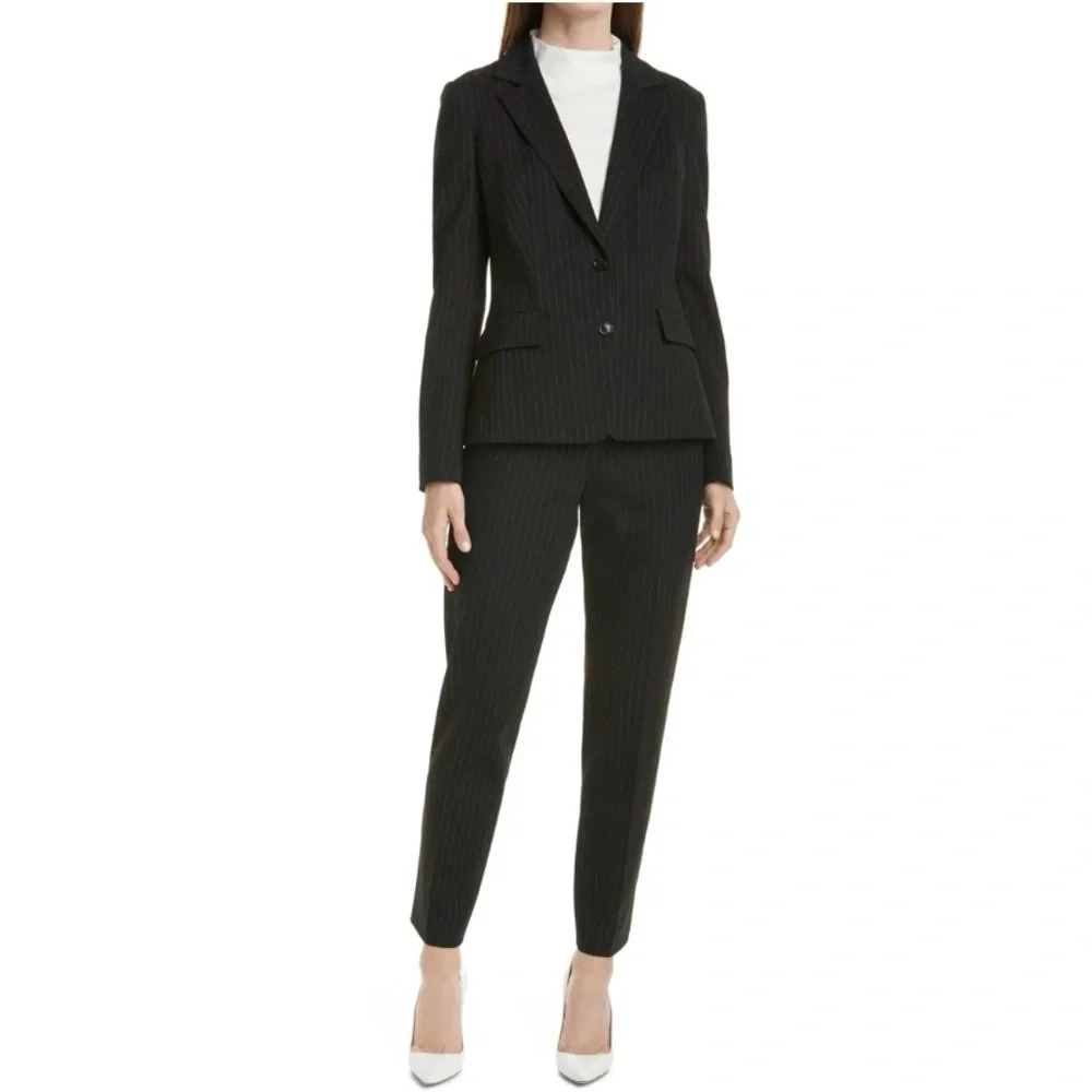 Hugo Boss Jolise Pinstripe Stretch Slim Leg Pant Suit